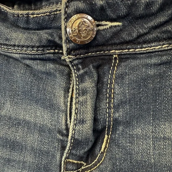 Grace in LA Women's Faded Blue Slim Straight Jeans - Picture 5 of 8